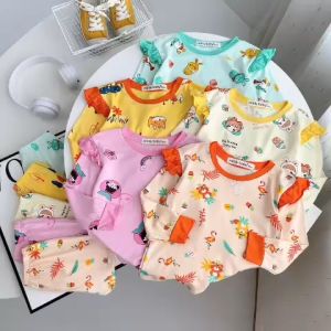 Đồ bộ ngủ dài tay cho bé gái size 5-28kg chất thun cotton mềm mịn mát