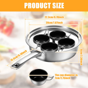 Egg Poacher Pan Stainless Poached Egg Cooker Egg Steamer Frying Pan Induction Cooktop Egg Poachers Kitchen Breakfast Cookware
