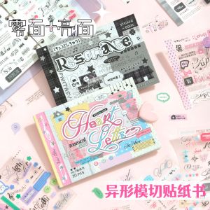 Creative Word Sticker Book Cute DIY Decorative Scrapbooking Material Korean Style Paper Cutting Film Handmade Journaling