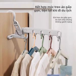 Giá Treo Quần Áo Gấp Năm Lỗ Di Động