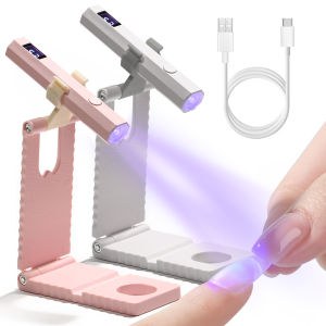 UV LED Handheld Nail Lamp with Adjustable Bracket Base and LED Indicator Professional Nail Dryer for Fast Curing and Gel Nails