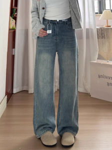 Retro Slim Fit Jeans Womens Loose Wide Leg Pants for Pear Shaped plus Size Ladies Casual Comfortable Denim Trousers Autumn New Arrival