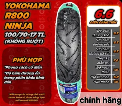 LỐP YOKOHAMA (CHÍNH HÃNG) 100/70-17 DÙNG XE EXCITER 135 ( XE EXCITER 1550 VÀ WINNER HẠ LỐP) HÃNG NHỰT SẢN XUẤT TẠI VIỆT NAM ANH EM MUA HÀNG LH ZALO 0903771336.