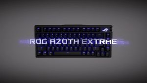 ROG Azoth Extreme 75% Custom Gaming Keyboard Aluminum Chassis Carbon Fiber Positioning Plate Adjustable Gasket Mount Three-Layer Dampening Color OLED Touchscreen (NX Snow/Strom Switches)