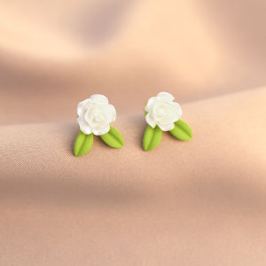 Fresh Gardenia Pearl Petite Earrings Niche Design Accessible Luxury Earrings Mosquito Coil Non-Piercing Ear Clip Women
