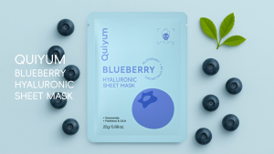QUIYUM Blueberry Hyaluronic Sheet Mask Niacinamide Hyaluronic Acid Facial Mask 1pcs