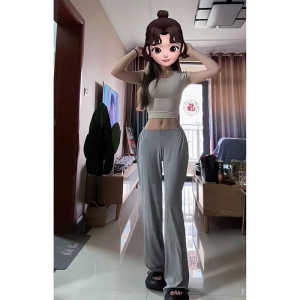 Quần Tập Yoga Nữ Cạp Thấp Co Giãn Mỏng Thoáng Khí Quần Thể Thao Gợi Cảm Quần Dài Thường Ngày Có Khóa Kéo Bằng Polyester