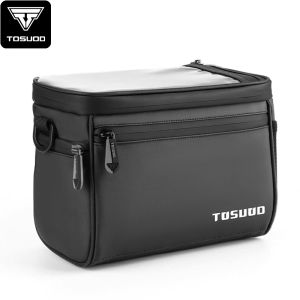 TOSUOD Waterproof Bike Front Frame Bag Touch Screen MTB Bicycle Phone Holder EVA Handlebar Bags Cycling Front Storage Bag