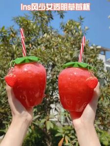 :)) Bình Nước Dâu Tây❤️Bình Đựng Nước Hình Quả Dâu Tây