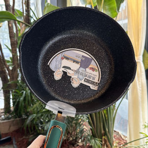 Non-Stick Wok with Steamer 24cm Flat Bottom Gas Stove Compatible Small Stir-Fry Pan Aluminum Alloy Kitchen Cooking Utensil