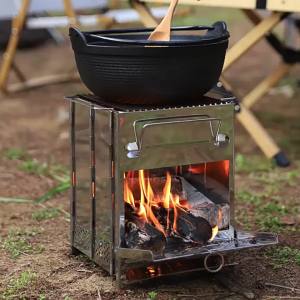 Wood Burning Camp Stove Camping Stove Folding Camp StoveCamp Stove Folding Stove Wood Burning Rocket Portable Backpacking Stainless Steel Light Folding Stove for Outdoor Hiking BBQ