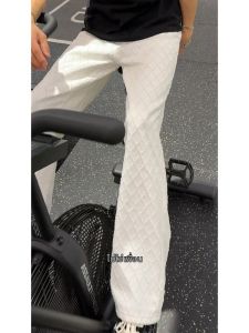 OUMULONG | Plaid White Summer Slim Fit Flared Clean Fit Jeans
