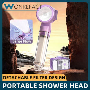 Travel Shower Head Mini Detachable Water-Saving Shower Head Portable Skin Care Shower Head 3 Modes Filter Element Design Universal