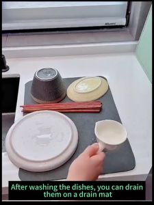 Diatom Mud Drain Mat Kitchen Table Mat Dish Drain Mat Heat Resistant Multi-FunctionalDrying Mat厨房沥水垫