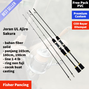 Joran UL Ultralight Ajiro Sakura 1-4 Lbs Fiber Solid 120cm 150cm 165cm 180cm 200cm Pancing Lentur