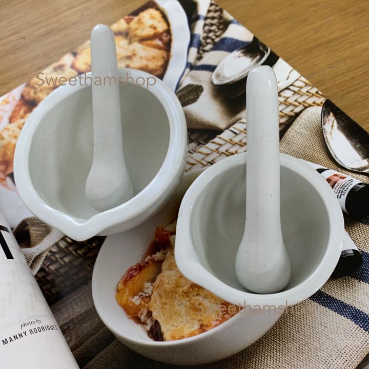 Mortar and Pestle Porcelain Medicine Grinding Bowl Chemical Laboratory Use