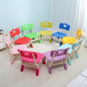 Kindergarten High-End Lifting Table and Chair Childrens Plastic Backrest Writing Chair Home Cartoon Adjustable Thickened Small Stool