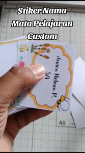 Stiker Nama Mata Pelajaran Custom Anti Air Bisa Pakai Nama Mata Pelajaran Sendiri