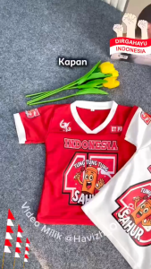 Atasan Baju Kaos 17 Agustus Anak Laki-laki Dan Perempuan Motif Anomali TUNG TUNG SAHUR Usia 3-12 Tahun Terbaru