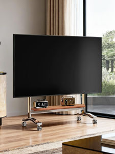 BESSGROUP | Stainless Steel Mobile TV Stand with Wheels 100 Inch