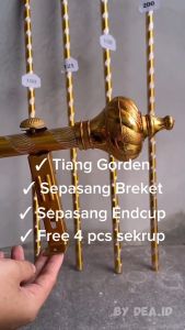 [DEASHOP] [50 & 100 CM] TIANG GORDEN FULLSET - BATANG GORDEN FULLSET 1METER - BESI GORDEN FULLSET 1METER - BESI GORDEN 1 METER - BATANG GORDEN 1 METER