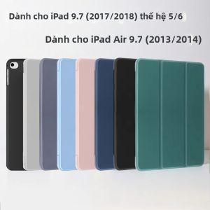 Ốp Lưng Thông Minh Dạng Gập Cho iPad Thế Hệ Thứ 6/5 iPad Air 2/1 9.7 Inch 2018/2017 Vỏ Bảo Vệ Silicon Mềm Với Chất Liệu Giả Da