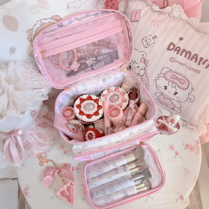 Portable Travel Cosmetic Bag Womens High-End Large Capacity Storage Pouch Toiletry Bag New 2025 Model Zone Partition Design