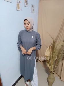Inara Long Tunik Knit Hornet // Tunik Knit Kekinian // Long Tunik Premium