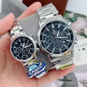 นาฬิกาข้อมือผู้ชาย ผู้หญิง สายเลท วันที่ ดีไซน์สามวง พร้อมกล่องฟรี จัดส่งจากไทย