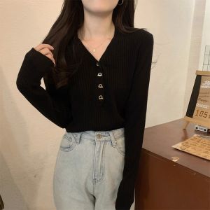 HUOLISI | V Neck French Style Body Shaping Sweater