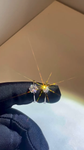 Vvi Moissanite Ring แหวนเงินแท้ 925 เพชรโมอีส คลาสสิคหกแฉก ของขวัญ หมั้น  vvs/D ใบรับรองGRA 0.5ct-3ct