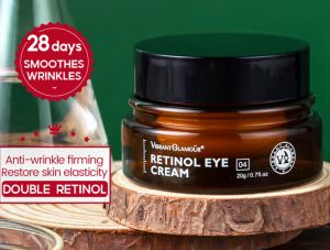 VIBRANT GLAMOUR Retinol Firming Eye Cream Anti-Aging | Reduces Wrinkles Dark Circles | Hyaluronic Acid Moisturizer Skin 20g