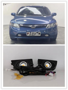 LED Fog Lights Assembly For Honda Civic 2006 2007 2008 Front Bumper Fog lamp Replacement Angel Eye Daylight Accessories Kits