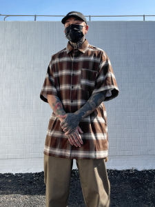 Retro Plaid Loose Fit Summer Original Men Shirt