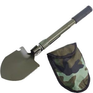 N 4-In-1 Multifunctional Folding Shovel ForOutdoor Survival And Camping - DurableStainless Steel With Saw Pickaxe And Bottle Op