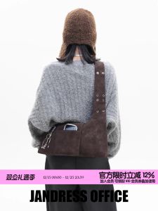 Detachable Rivet Design Commuter Shoulder Crossbody Bag Underarm Single Strap Fashion Trend PU Leather Handbag for All