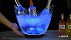 ถังน้ำแข็ง 8L Led Light Ice Bucketโปร่งใส LED ถังน้ำแข็งบาร์ Bar Ice Bucket led ice bucket acrylic clea