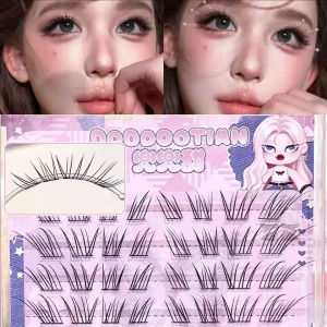 Dorisna 6 Rows Individual Lashes Clusters False Eyelashes Segmented Natural Lash Extension Fox-style False Eyelashes