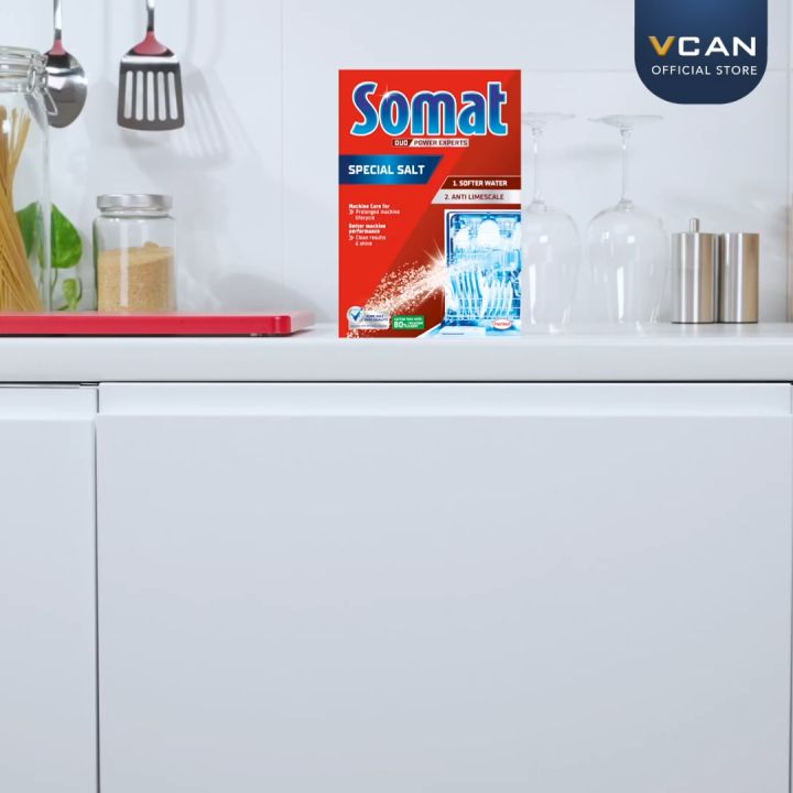 Somat Salt โซแมท เกลือช่วยลดความกระด้างของน้ำสำหรับเครื่องล้างจาน 1.2 ...