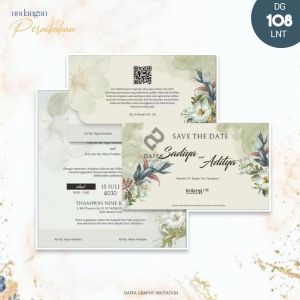 [50 Pcs] Undangan Pernikahan Tema Bungan Aestetic | Bonus Plastik Label dan Video Undangan