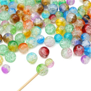40-50pcs 8/10mm Cracked Crystal Glass Beads For DIY Necklace Bracelet Earring Jewelry Making Accessories