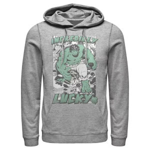 Mens Black Hoodie with Green Fist Print Circular Logo Design Superhero Pattern Pullover 100% Cotton Casual Streetwear