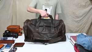 Tas Trevel Kulit CRAZY HOURSE Sapi 100% Tas Travel Pria Tas Duffle