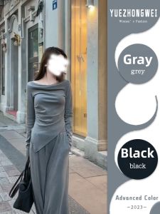 YUEZHONGWEI | Fashionable Off-Shoulder Knit Suit Women