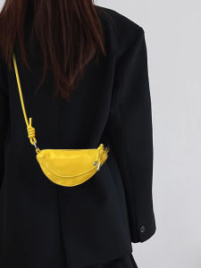 Autumn Winter Mini Yellow Cow Horn Crossbody Bag Womens New Style Luxury Casual Square Shape Handbag Soft Polyester Lining