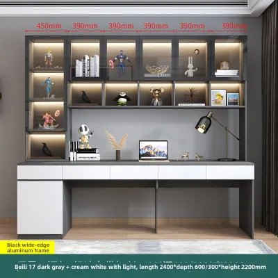 Weimei | Twin Modern Luxury Computer and Study Desk with Shelves