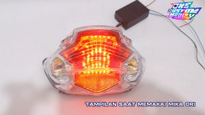 Lampu Rem LED Mio Soul 8 10 Mode Running Otomatis Manual Bonus Lampu Depan T10 BullAes Stoplamp PNP