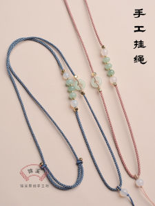 Vòng Tay Cao Cấp Hòa Bình Khóa Dây Dệt Xanh Ngọc Mặt Dây Chuyền Vòng Cổ Nữ Có Thể Điều Chỉnh Phật Quyến Rũ Mới Trang Sức Thời Trang