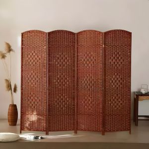 Rattan Room Divider for Privacy Decoration and Shielding