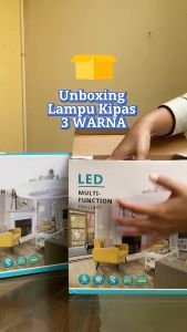 Lampu Kipas Angin AC E27 30W/50W 3 in 1 dengan Remote Control LED dan Pengharum Gratis Putih/Putih+Kuning